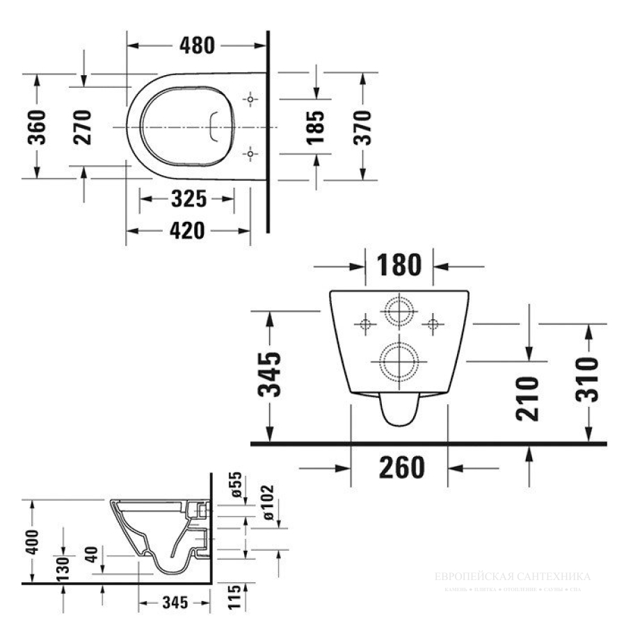 Унитаз подвесной Duravit D-Neo Rimless, 370 x 480 мм, Compact, безободковый, цвет белый - изображение 11