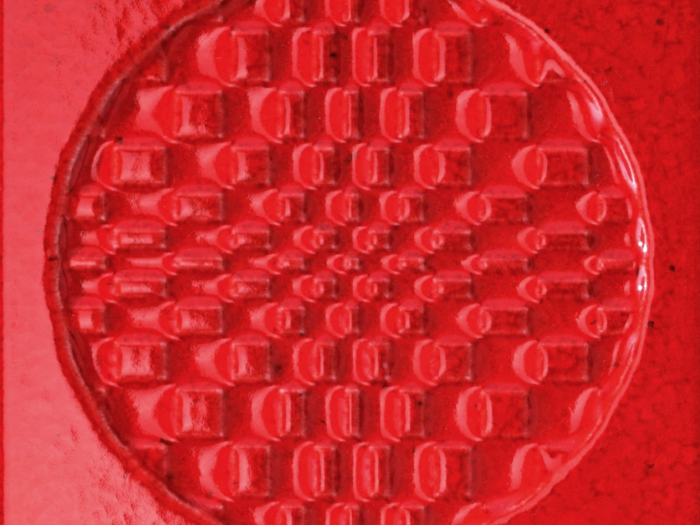 На изображении товар Iris ceramica Керамическая плитка BDA Citta di Faenza Geo rosso decor glossy 15x15 от официального представителя в Москве