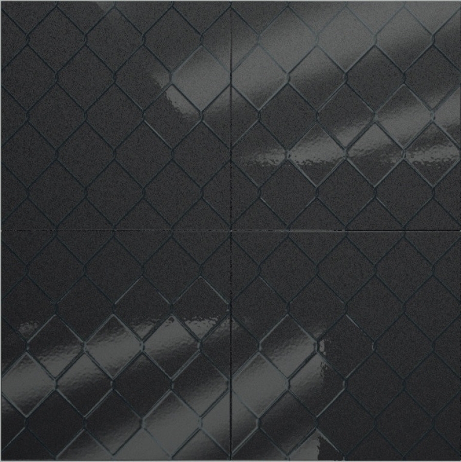 Iris Ceramica Керамическая плитка Diesel Fence Black glossy 20x20 - изображение 2