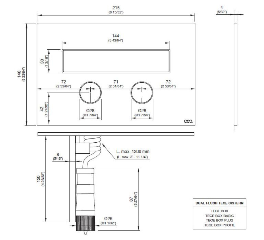 Панель двойного смыва CeaDesign Hydroplate Tece, с гидроёршиком, сверхплоская, сталь, цвет сатинированная нержавеющая сталь - изображение 4