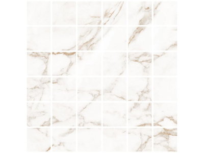 Living Ceramics Керамогранит Blanc Statuario Gold Mosaic 55 Soft textured 29,8x29,8