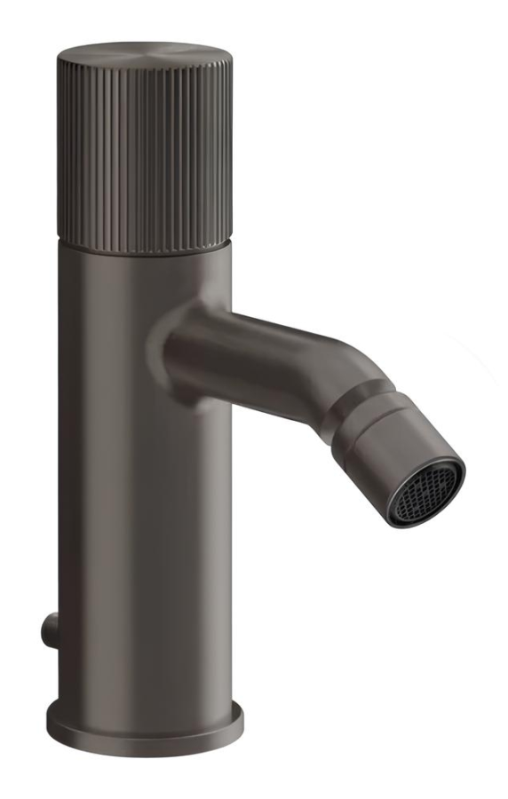 Cмеситель для биде Gessi Habito, h177 мм, донный клапан, соединительные шланги, цвет Black Metal Brushed PVD