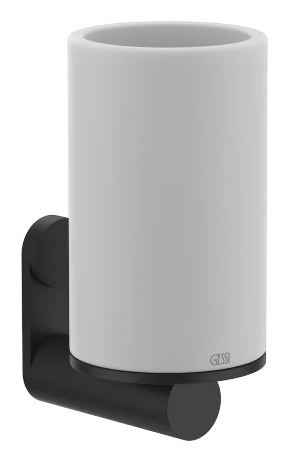 Cтакан Gessi316, настенный, h126хØ75 мм, цвет White/Matte Black
