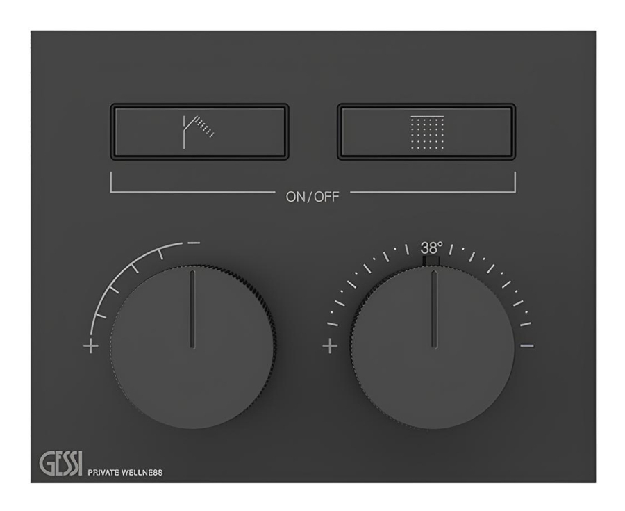 Термостат Gessi HI-FI, до 2-х функций одновременно, встраиваемый, внешняя часть, цвет  Matte Black