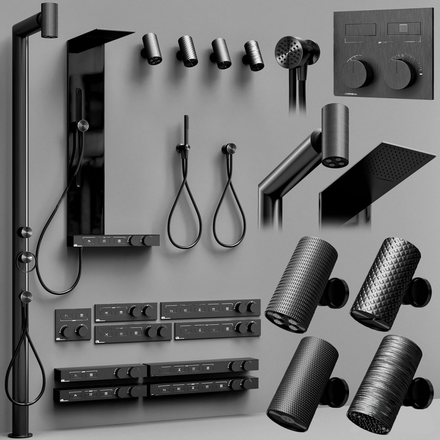 Термостат Gessi HI-FI, до 2-х функций одновременно, встраиваемый, внешняя часть, цвет  Matte Black - изображение 3