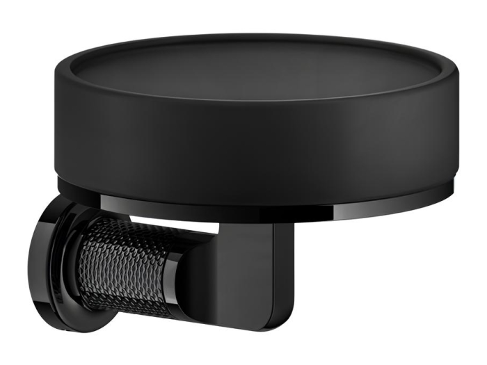 На изображении товар Мыльница Gessi Inciso, ø115 мм, настенная, цвет Black Metal PVD от официального представителя в Москве
