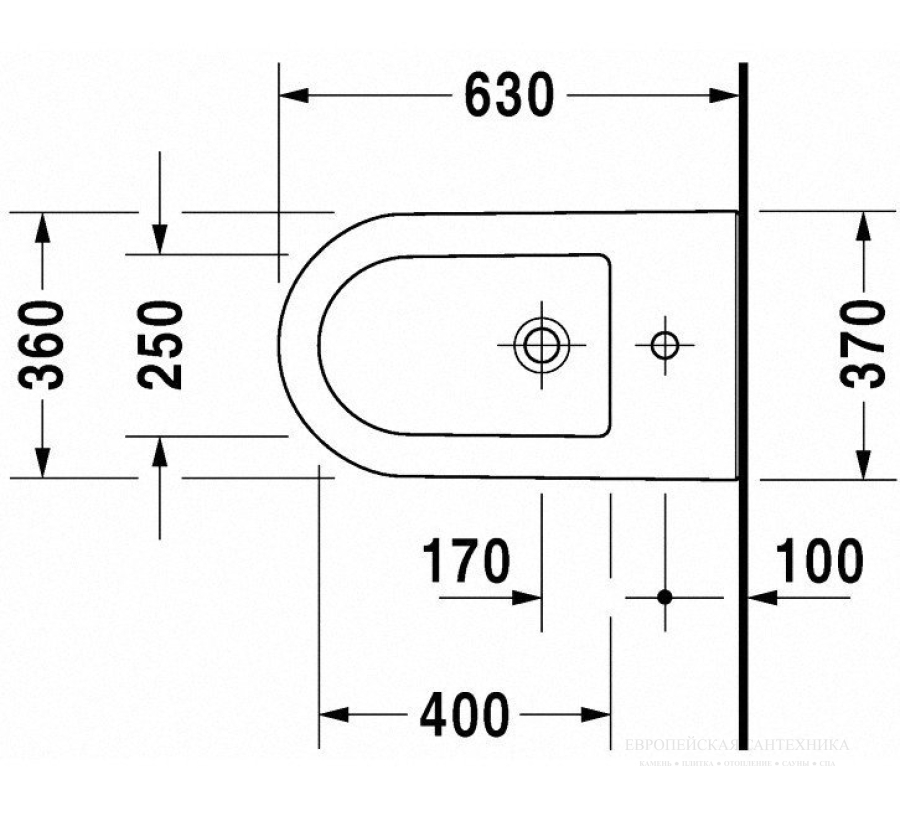 Биде напольное Duravit Darling New, 370 х 630 мм, цвет белый - изображение 3