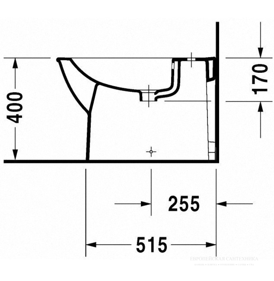 Биде напольное Duravit Darling New, 370 х 630 мм, цвет белый - изображение 2