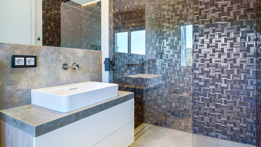 Смеситель для раковины Gessi316, настенный, со средним изливом, без донного клапана, внешние части, цвет Steel Brushed - изображение 1