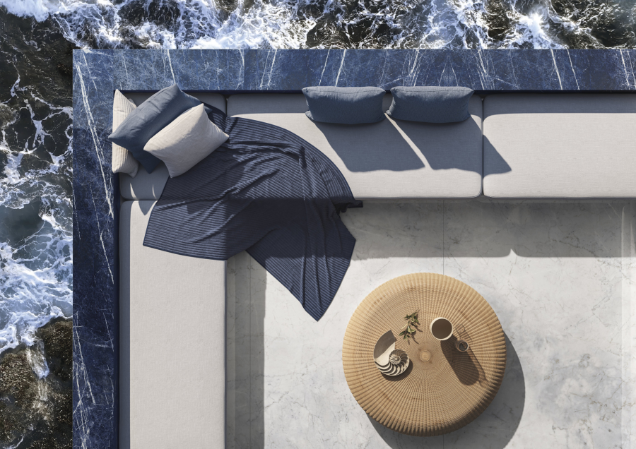 FMG Maxfine Керамогранит Marmi Brazilian blue lucidato 150x75 - изображение 6