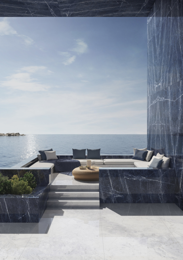 FMG Maxfine Керамогранит Marmi Brazilian blue lucidato 150x75 - изображение 4