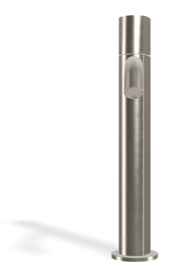 Смеситель для раковины Carlo Frattini SO, с донным клапаном Click-Clack, 2 гибкими шлангами, без ручки, L-205 мм, цвет никель брашированный - изображение 1