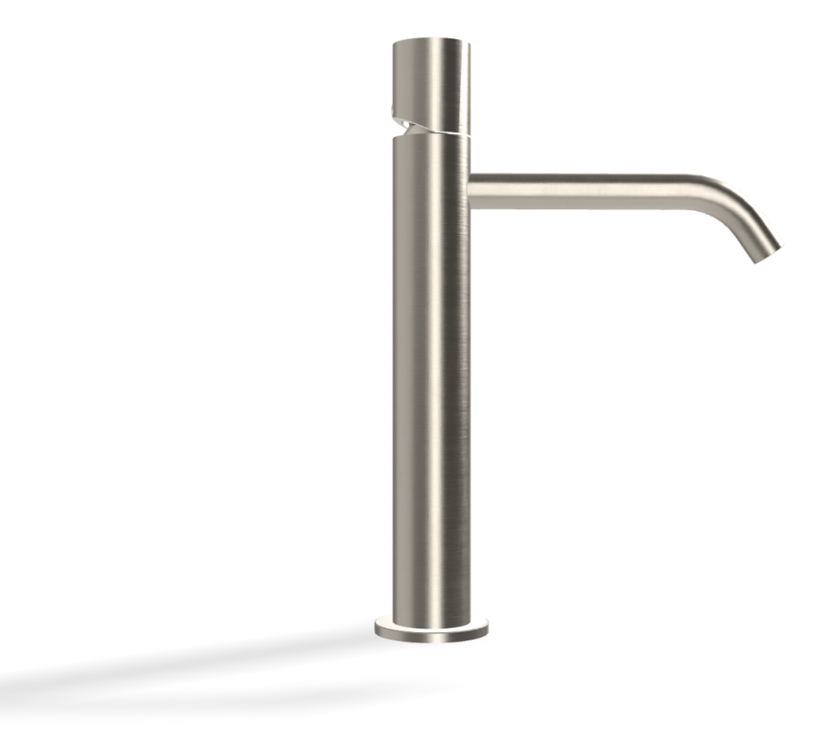 Смеситель для раковины Carlo Frattini SO, с донным клапаном Click-Clack, 2 гибкими шлангами, без ручки, L-205 мм, цвет никель брашированный - изображение 2