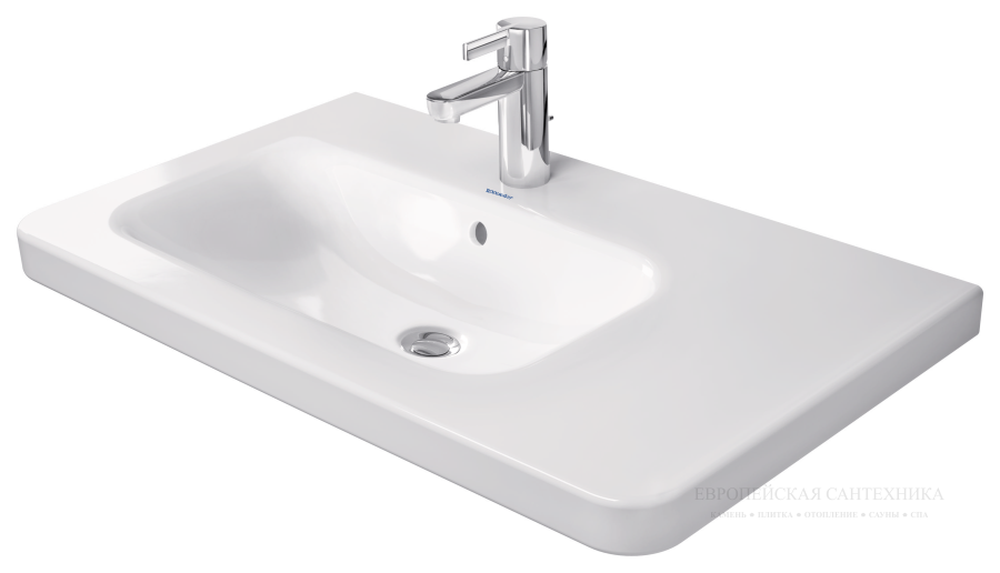 Раковина Duravit DuraStyle для мебели, 800х480 мм, чаша слева, с переливом, 1 отверстие под смеситель, цвет белый