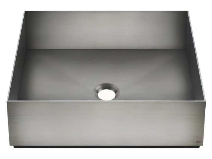 На изображении товар Раковина Gessi Total Look, накладная, из нержавеющей стали, без перелива, 400x400 мм, цвет Steel Brushed от официального представителя в Москве