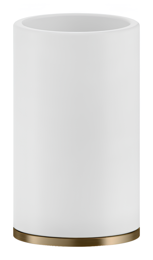Cтакан Gessi Inciso, настольный, ⌀75х127 мм, цвет White/Bronze Brushed