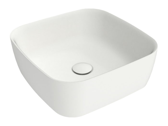 На изображении товар Раковина Flaminia Play, накладная, 420х420 мм, цвет Latte от официального представителя в Москве