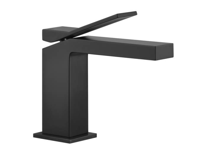 На изображении товар Смеситель для раковины Gessi Rettangolo K, без донного клапана, цвет Matte Black от официального представителя в Москве