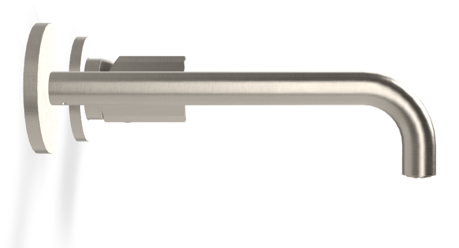 Смеситель для раковины Carlo Frattini Spillo Tech, ручка V Collection, без донного клапана, излив 200 мм, внешняя часть, цвет никель брашированный - изображение 2