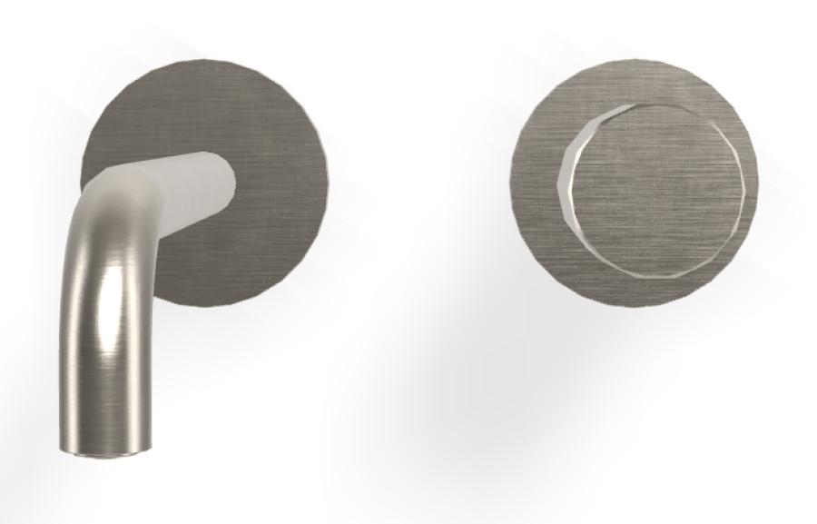 Смеситель для раковины Carlo Frattini Spillo Tech, ручка V Collection, без донного клапана, излив 200 мм, внешняя часть, цвет никель брашированный - изображение 1