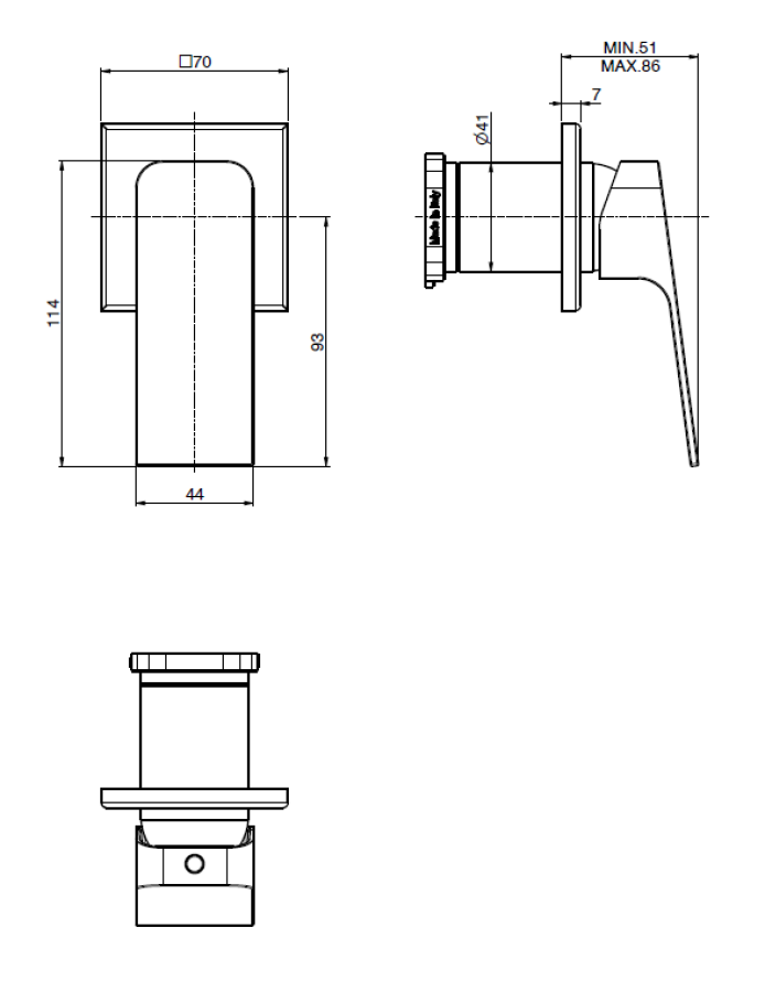 Смеситель для душа/ванны Carlo Frattini Fit, встраиваемый, однорычажный, внешняя часть, цвет хром - изображение 2
