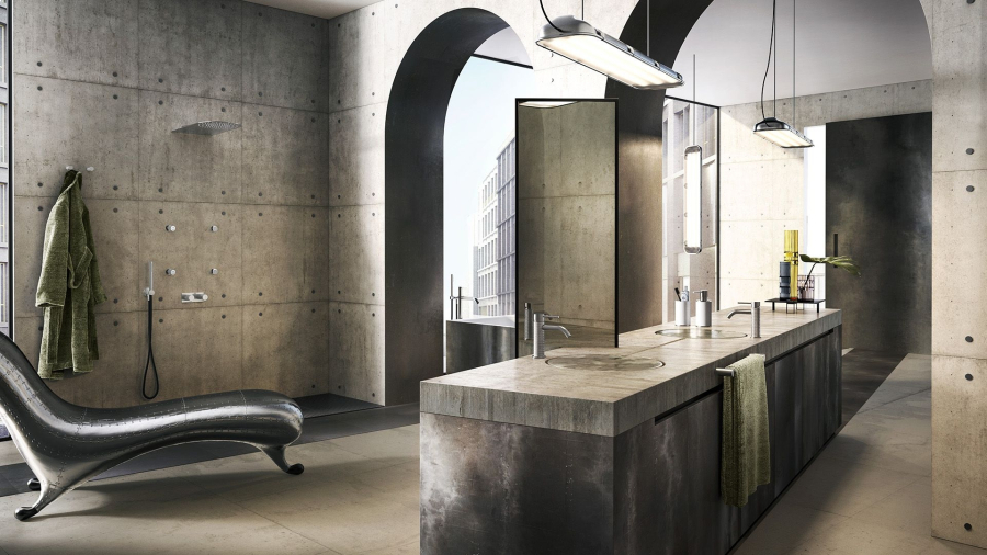 Полотенцедержатель Gessi316, настенный L450 мм, цвет Black Metal Brushed PVD - изображение 2