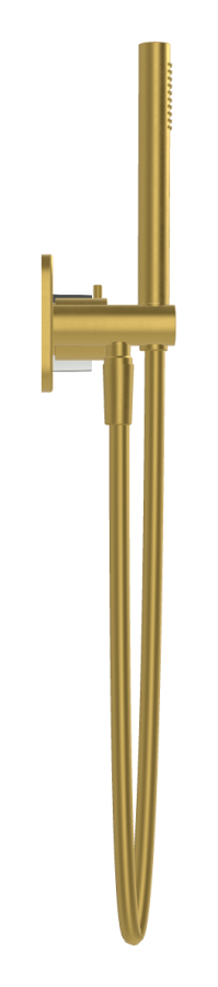 Смеситель для душа Carlo Frattini SO, с переключателем на 2 потребителя, ручным душем, гибким шлангом 1500 мм, без ручек, ширина 297 мм, внешняя часть, внешняя часть, цвет брашированное золото - изображение 2