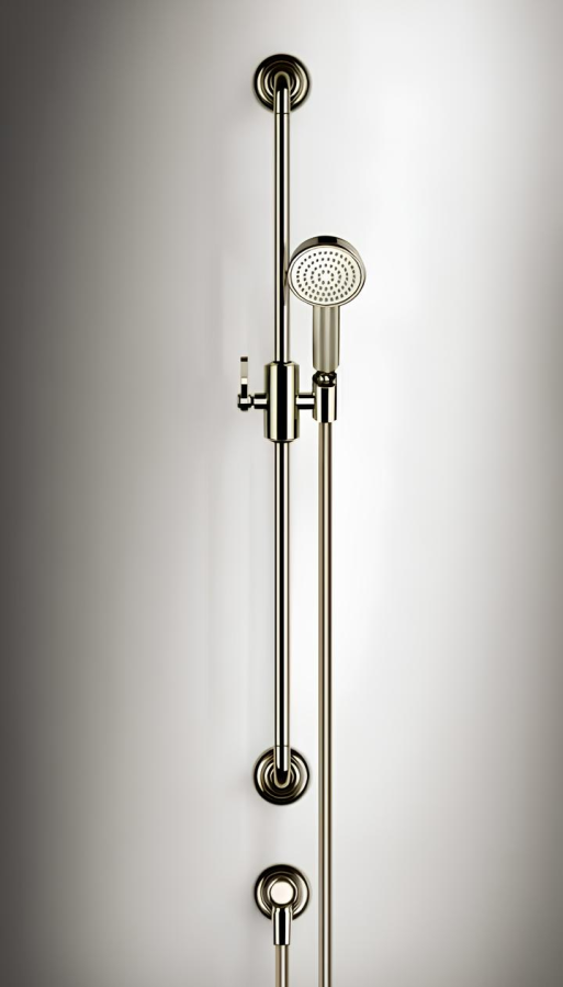 Штанга Gessi Venti20, с душевой лейкой, шлангом и выводом воды, h800 мм, цвет Finox Brushed Nickel - изображение 1