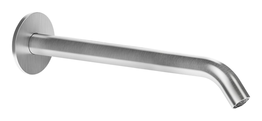 Излив Gessi316, настенный, для смесителя удаленного управления, цвет Steel Brushed