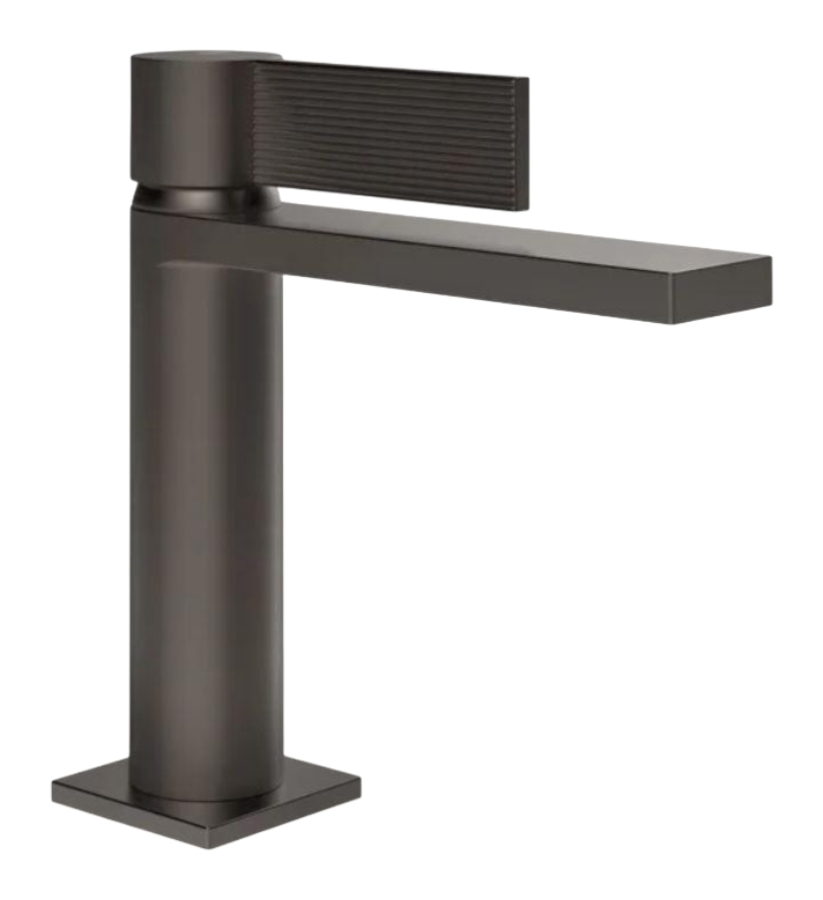 Смеситель для раковины Gessi Inverso, с соединительными шлангами, без донного клапана, Н-178 мм, цвет чёрный металл шлифованный PVD