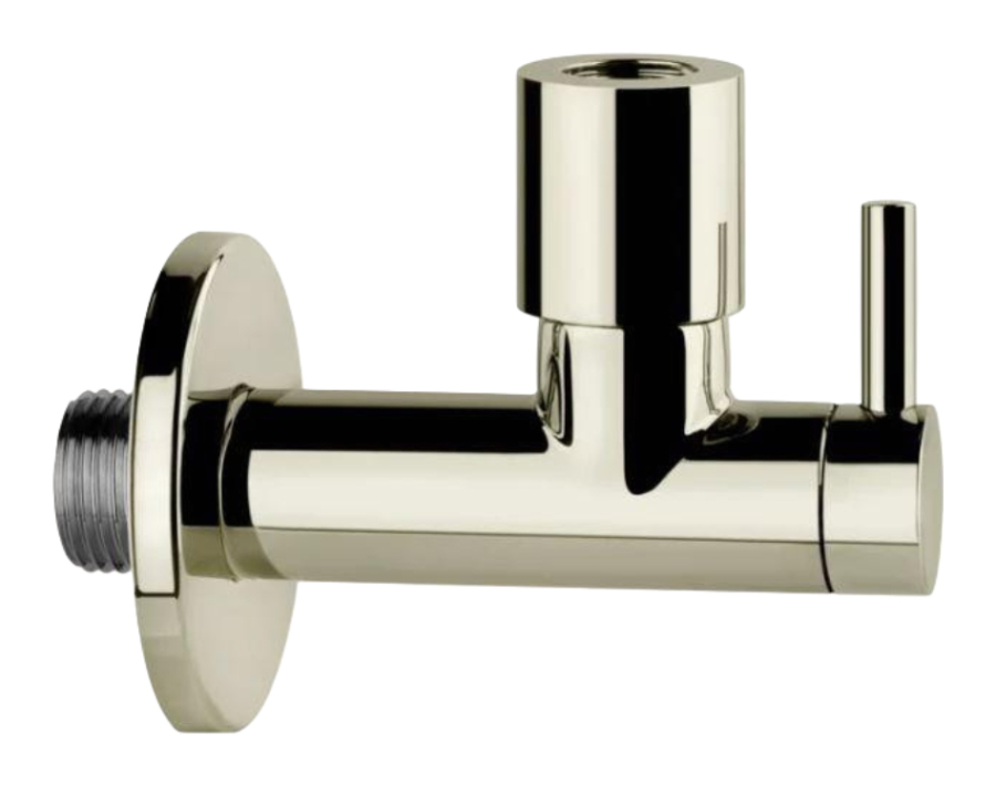 Кран-фильтр под раковину Gessi Technical Accessories, с подводом воды, L-96 мм, запорный, цвет Nickel PVD