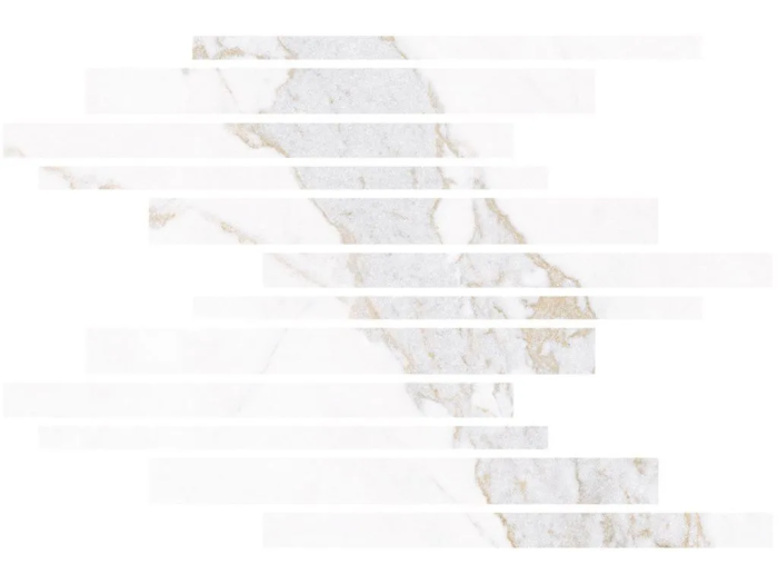 На изображении товар Living Ceramics Керамогранит Blanc Calacatta Gold Muretto Mosaic Soft textured 29,8x29,8 от официального представителя в Москве