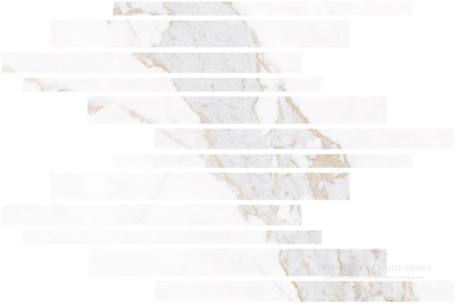 Living Ceramics Керамогранит Blanc Calacatta Gold Muretto Mosaic Soft textured 29,8x29,8