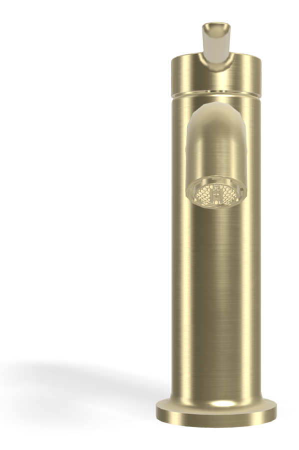 Смеситель для раковины Carlo Frattini Snap, с 2 гибкими шлангами, донным клапаном, глубина 142 мм, цвет брашированная шампань - изображение 1