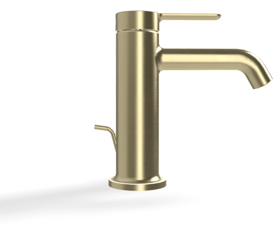 Смеситель для раковины Carlo Frattini Snap, с 2 гибкими шлангами, донным клапаном, глубина 142 мм, цвет брашированная шампань - изображение 2