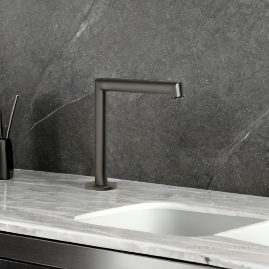 Излив Gessi Anello средней длины, вылет 144 мм, цвет Black Metal Brushed PVD - изображение 2