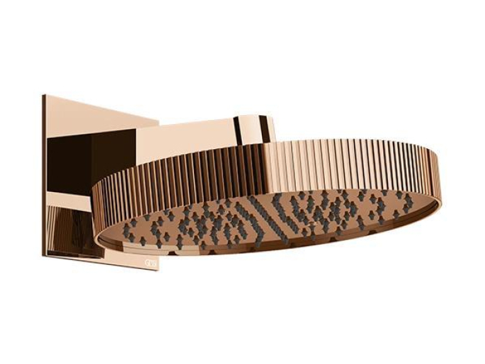 На изображении товар Верхний душ, Gessi Incastri Rigato, настенный, 75149-708, цвет Copper Brushed PVD от официального представителя в Москве