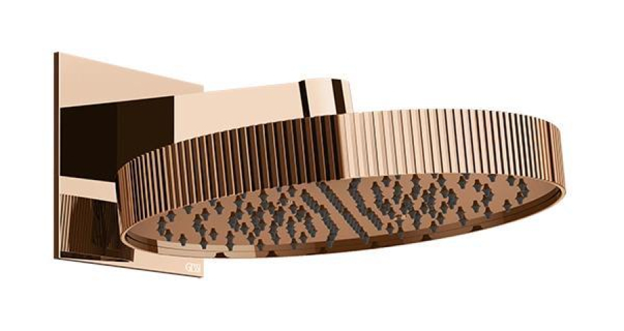 Верхний душ, Gessi Incastri Rigato, настенный, 75149-708, цвет Copper Brushed PVD