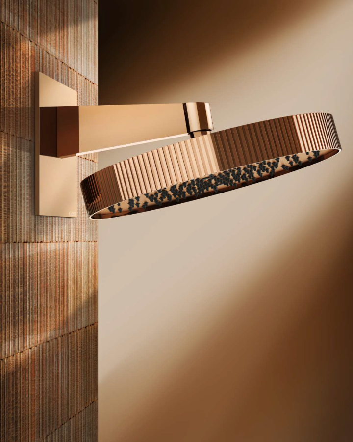 Верхний душ, Gessi Incastri Rigato, настенный, 75149-708, цвет Copper Brushed PVD - изображение 1
