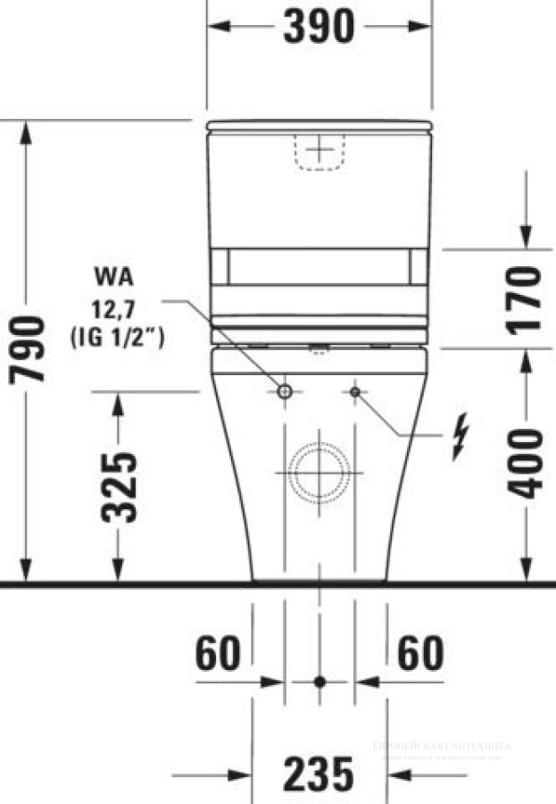 Унитаз Duravit DuraStyle напольный только в сочетании с SensoWash, 370х700 мм, цвет белый - изображение 7