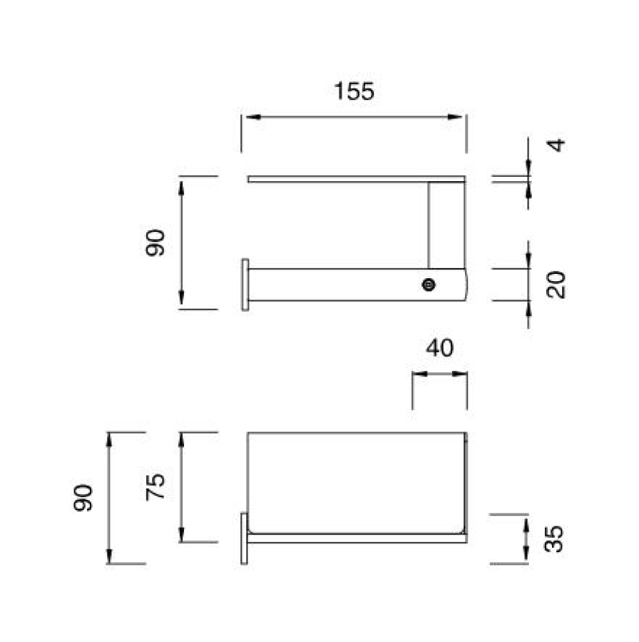 Бумагодержатель CEA Design Lutezia, с многофункциональной полкой, настенный монтаж справа, сталь, цвет сатинированная сталь - изображение 2