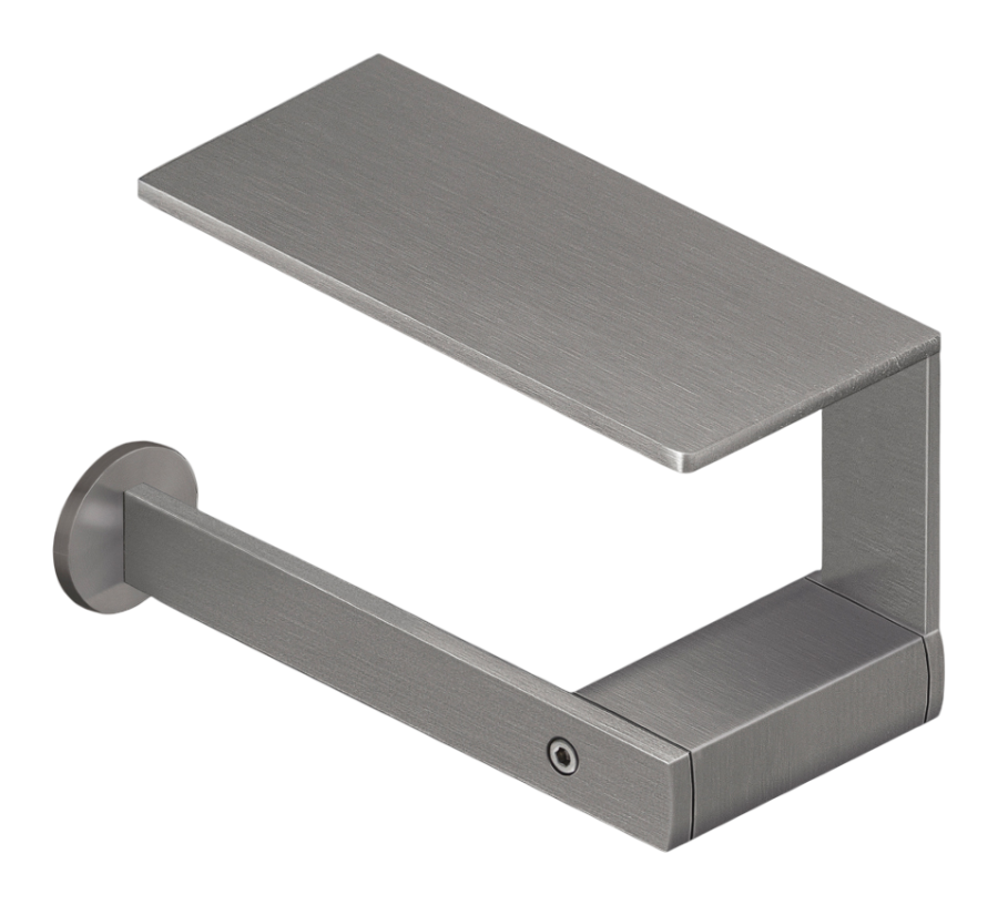 Бумагодержатель CEA Design Lutezia, с многофункциональной полкой, настенный монтаж справа, сталь, цвет сатинированная сталь