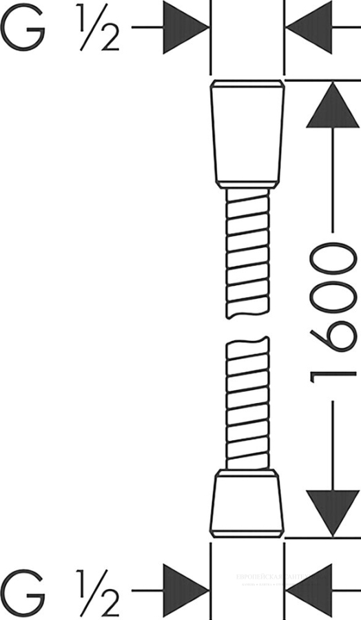 Шланг душевой Hansgrohe Sensoflex, металлический, 1,60 м., цвет Хром - изображение 2