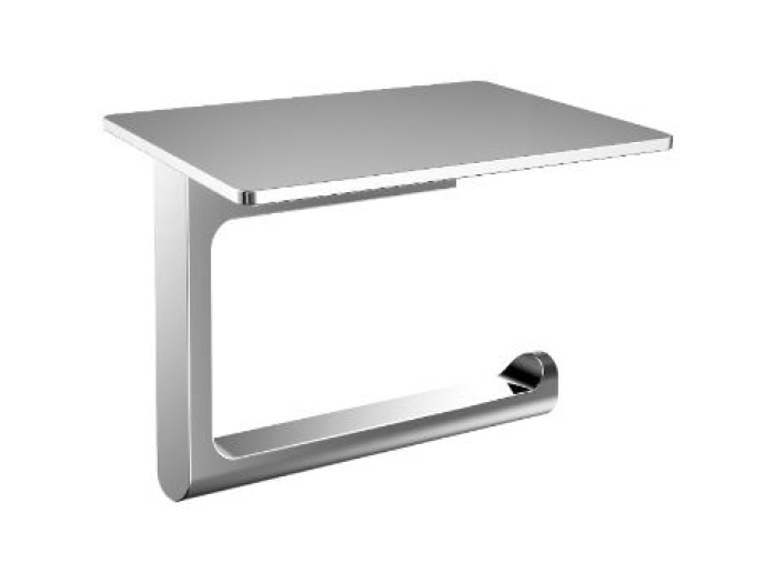 На изображении товар Бумагодержатель с полкой, Emco Flow, 145 х 111 мм, настенный, хром от официального представителя в Москве