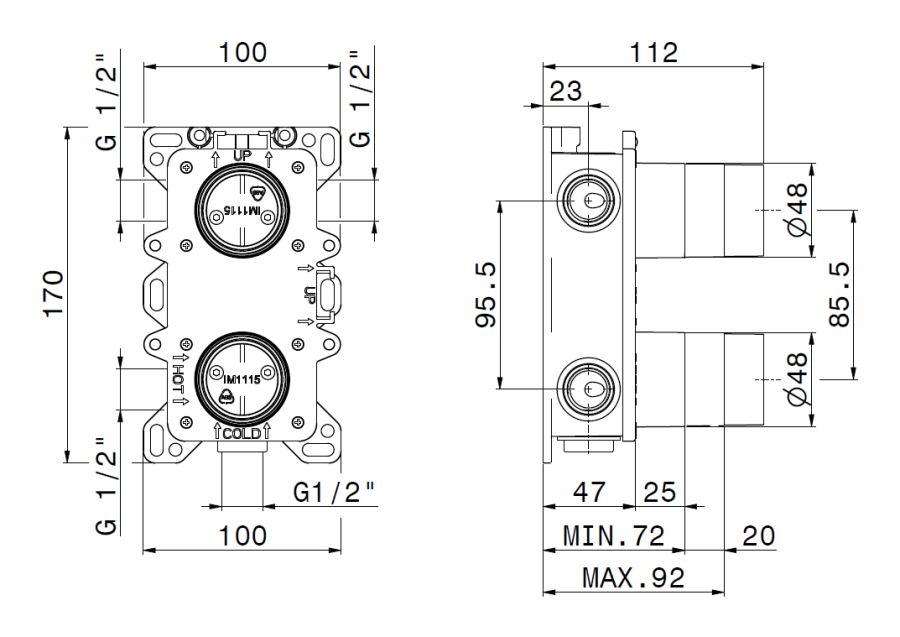 Cкрытая часть смесителя для ванны/душа Newform - изображение 1