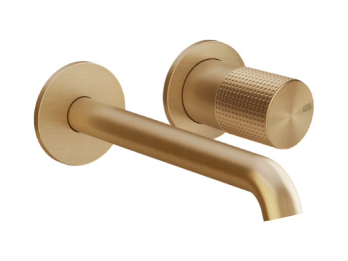 На изображении товар Смеситель для раковины Gessi Habito, встраиваемый, настенный, цвет Warm Bronze Br. PVD от официального представителя в Москве