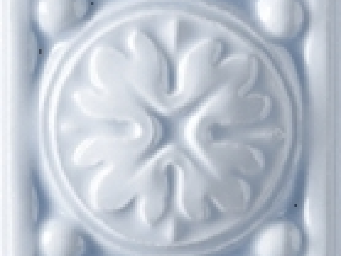 На изображении товар CERAMICHE GRAZIA Вставка ESSENZE VOLUTA TOZZETTO 6X6 GENZIANA от официального представителя в Москве