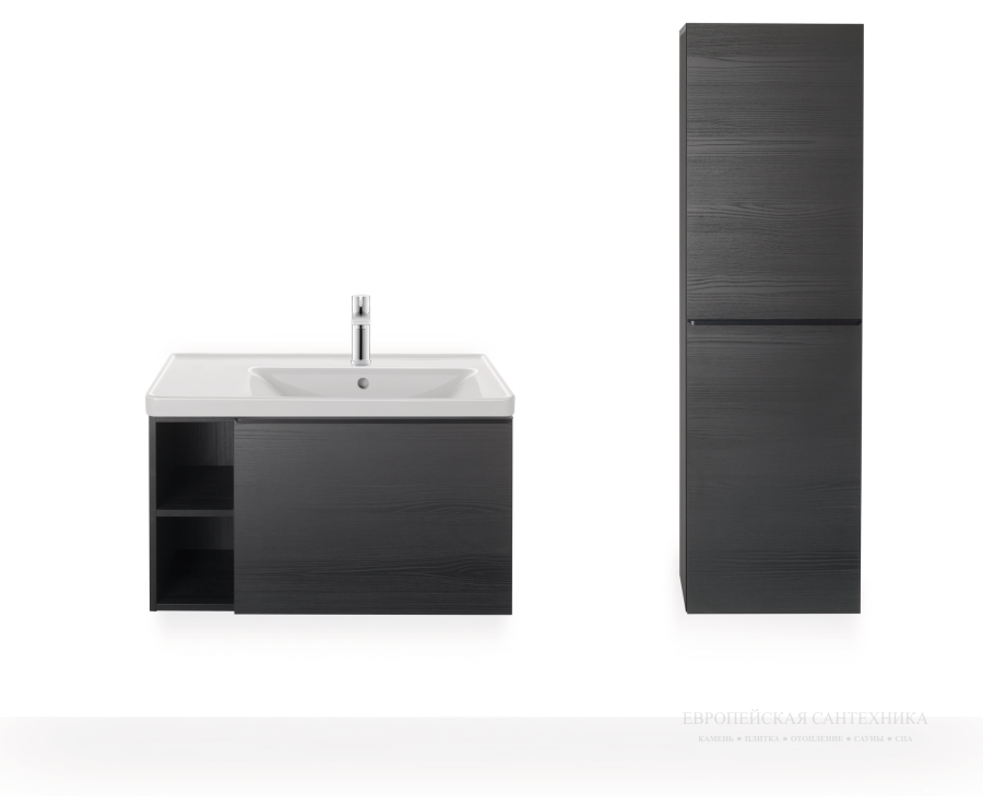 Раковина Duravit D-Neo для мебели, 800x480 мм, чаша справа, на 1 отверстие под смеситель, цвет белый с покрытием WonderGliss - изображение 5