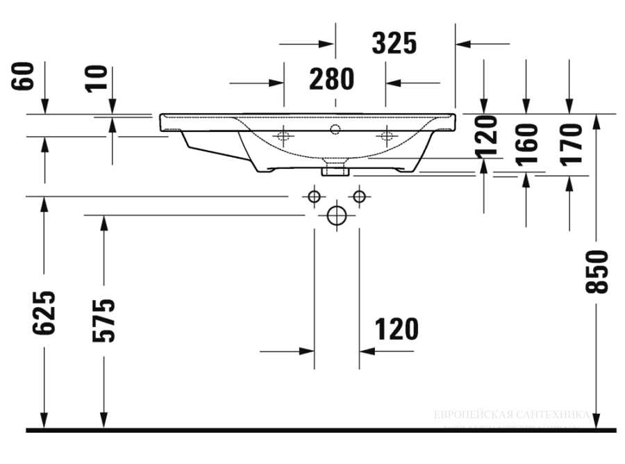 Раковина Duravit D-Neo для мебели, 800x480 мм, чаша справа, на 1 отверстие под смеситель, цвет белый с покрытием WonderGliss - изображение 12