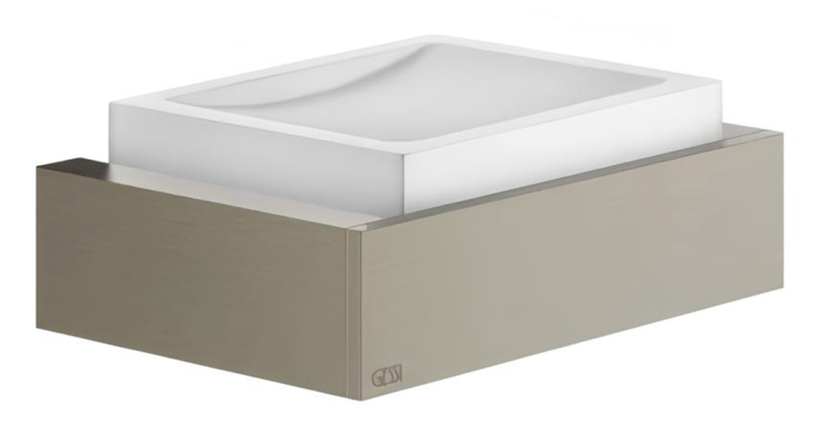 Мыльница Gessi Rettangolo, настенная, цвет White/Finox Brushed Nickel